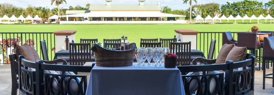 Elegant outdoor lounge at the Polo Club