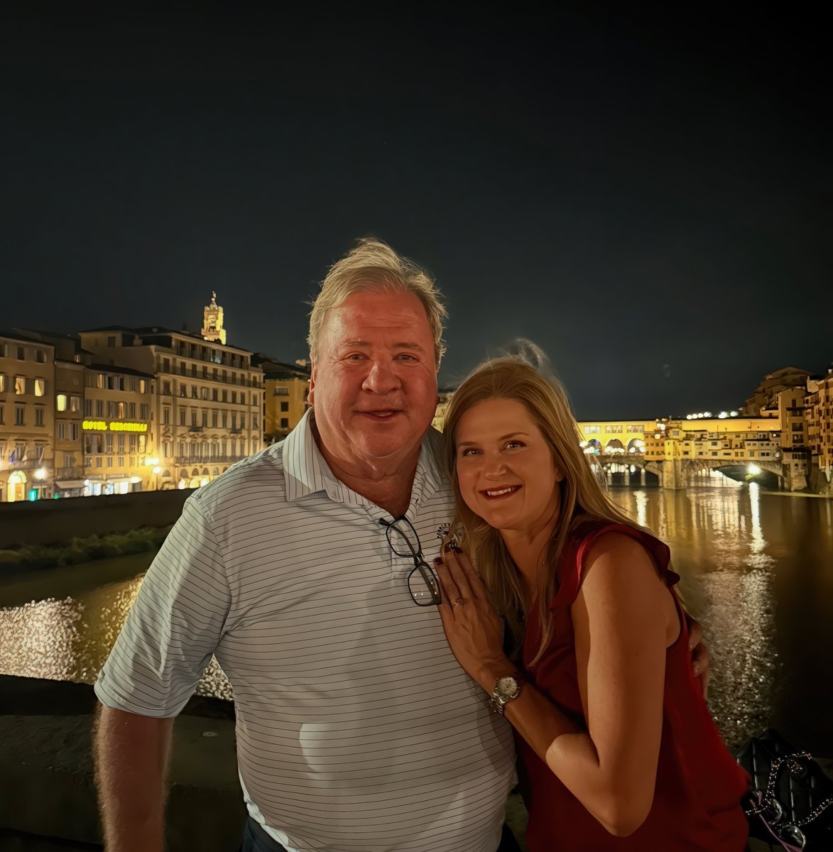 With Shannon on the Ponte Vecchio, Florence.