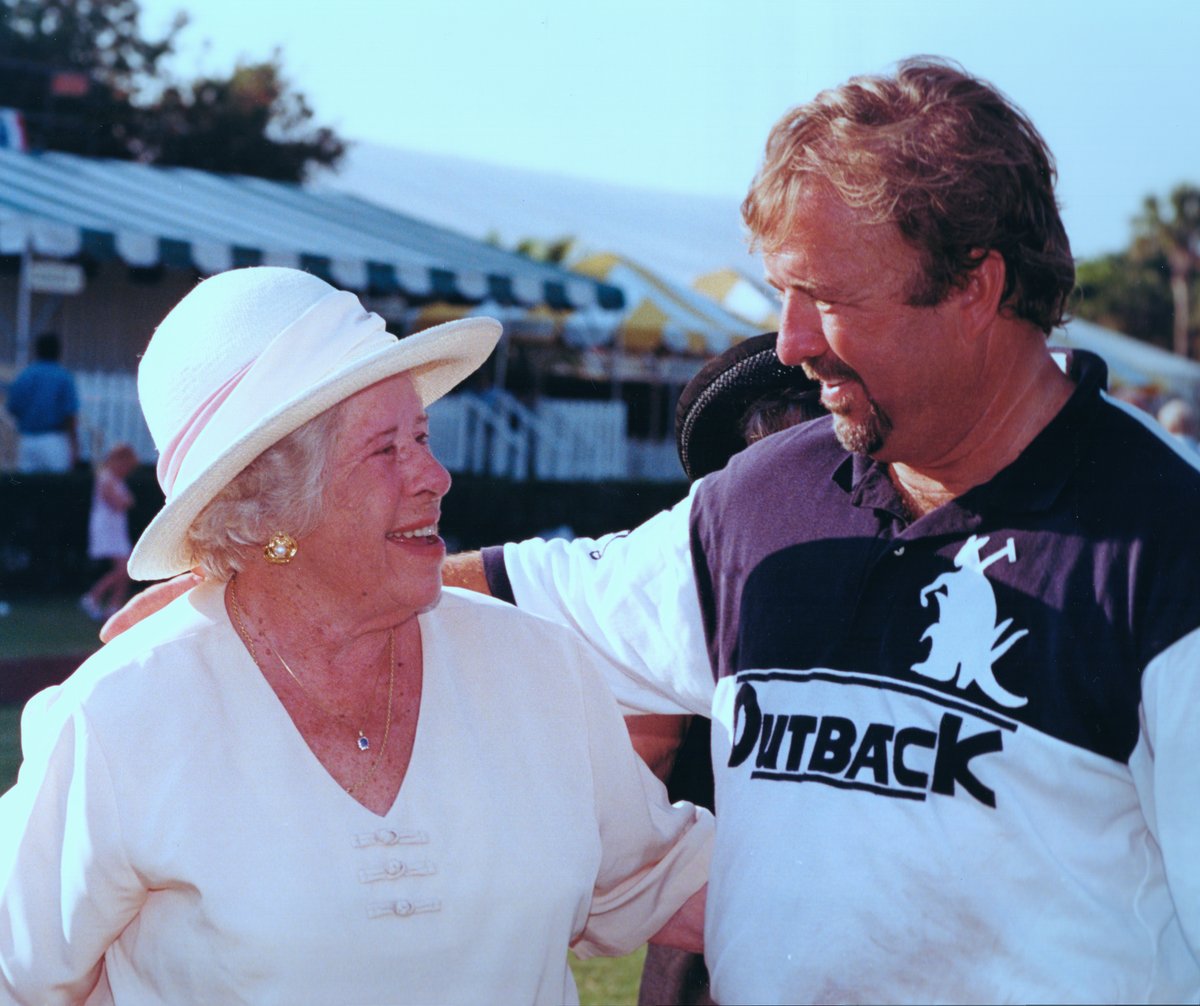 With Mom at a polo match in Wellington.
