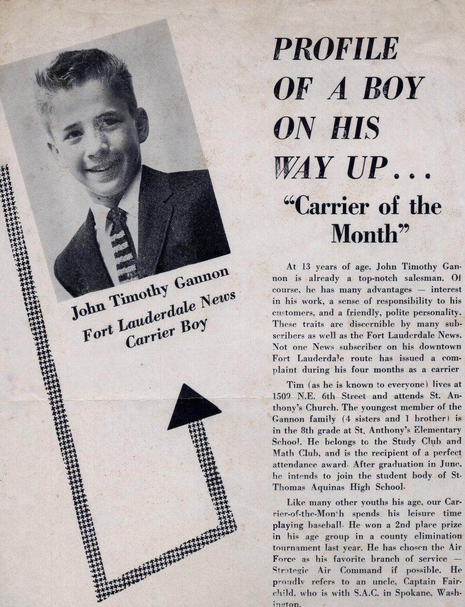 Fort Lauderdale News Carrier of the Month.